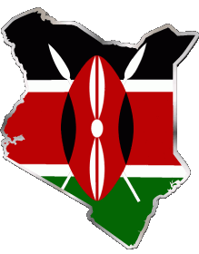 Fahnen Afrika Kenia Karte 