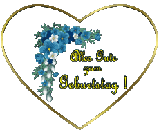 Messages Allemand Alles Gute zum Geburtstag Blumen Fond Transparent 002 