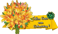 Mensajes Alemán Alles Gute zum Geburtstag Blumen Fondo transparente 008 