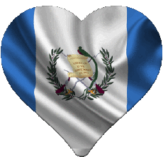 Drapeaux Amériques Guatemala Coeur 
