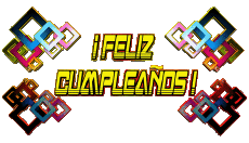 Messages Espagnol Feliz Cumpleaños Abstracto - Geométrico Fond Transparent 003 