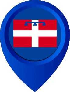 Flags Europe Italy Piemonte Location Pin 