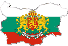 Banderas Europa Bulgaria Mapa 