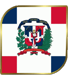 Flags America Dominican Republic Square 