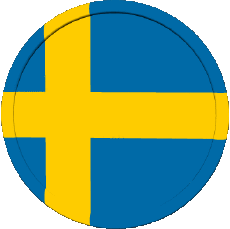 Flags Europe Sweden Round 