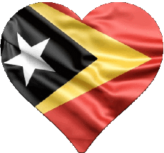 Bandiere Asia Timor Est Cuore 