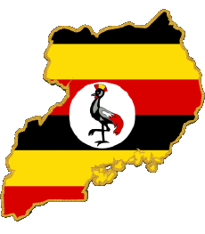 Drapeaux Afrique Ouganda Carte 