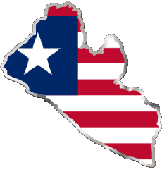 Banderas África Liberia Mapa 