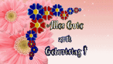 Messagi Tedesco Alles Gute zum Geburtstag Blumen Sfondo animato 002 