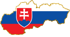 Bandiere Europa Slovacchia Carta Geografica 