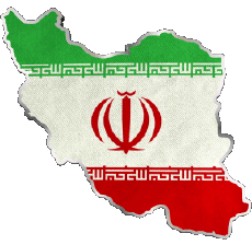 Bandiere Asia Iran Carta Geografica 