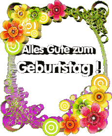Messagi Tedesco Alles Gute zum Geburtstag Blumen Sfondo trasparente 013 