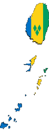 Drapeaux Amériques Saint Vincent et les Grenadines Carte 