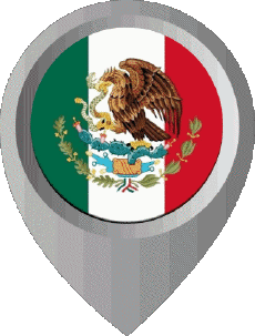 Flags America Mexico Location Pin 