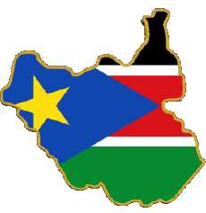 Bandiere Africa Sudan del sud Carta Geografica 