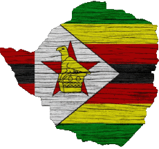 Drapeaux Afrique Zimbabwe carte 