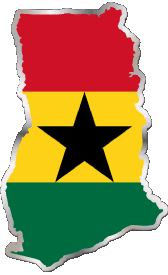 Drapeaux Afrique Ghana Carte 