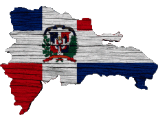 Fahnen Amerika Dominikanische Republik Karte 