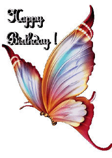 Messagi Inglese Happy Birthday Butterflies 008 