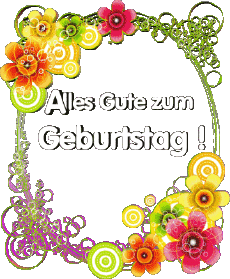 Messages German Alles Gute zum Geburtstag Blumen Transparent Background 013 