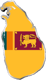 Fahnen Asien Sri Lanka Karte 