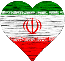 Drapeaux Asie Iran Coeur 