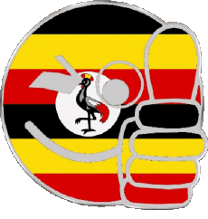 Fahnen Afrika Uganda Smiley - OK 