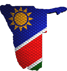 Flags Africa Namibia Map 