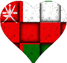 Drapeaux Asie Oman Coeur 