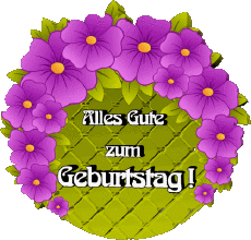 Mensajes Alemán Alles Gute zum Geburtstag Blumen Fondo transparente 019 