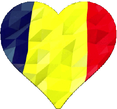 Drapeaux Afrique Tchad Coeur 