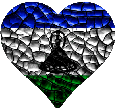 Bandiere Africa Lesotho Cuore 