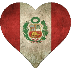Drapeaux Amériques Pérou Coeur 