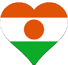 Fahnen Afrika Niger Herz 