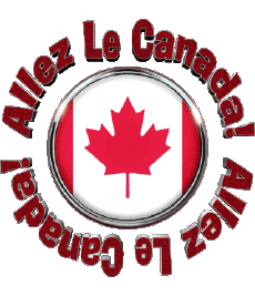 Messages Français Allez Le Canada Carte - Drapeau 