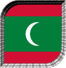 Bandiere Asia Maldive Quadrato 