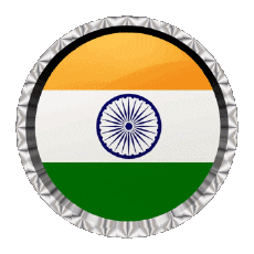 Fahnen Asien Indien Rund - Ringe 