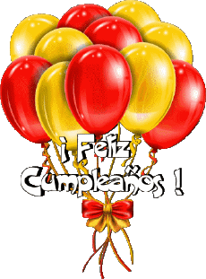 Messagi Spagnolo Feliz Cumpleaños Globos - Confeti 007 