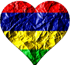 Flags Africa Mauritius Heart 