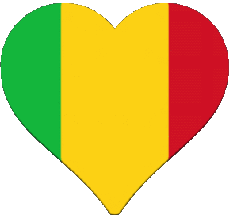Drapeaux Afrique Mali Coeur 