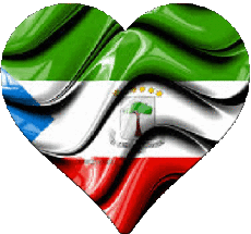 Flags Africa Equatorial Guinea Heart 