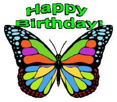 Messagi Inglese Happy Birthday Butterflies 002 