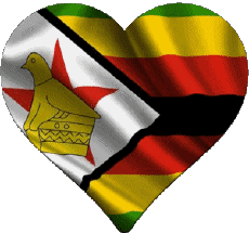 Flags Africa Zimbabwe Heart 