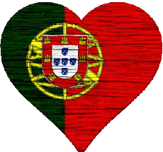 Flags Europe Portugal Heart 
