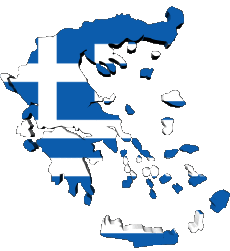Bandiere Europa Grecia Carta Geografica 