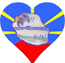 Fahnen Europa Frankreich La Réunion Herz 