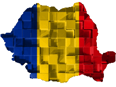 Drapeaux Europe Roumanie Carte 