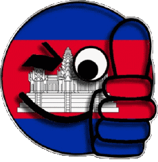 Fahnen Asien Kambodscha Smiley - OK 