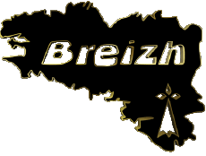 Banderas Francia Regiones Bretaña Mapa 