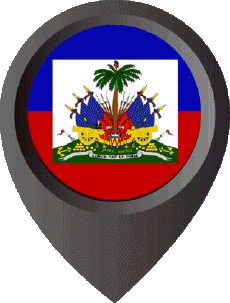 Drapeaux Amériques Haïti Epingle de Localisation 